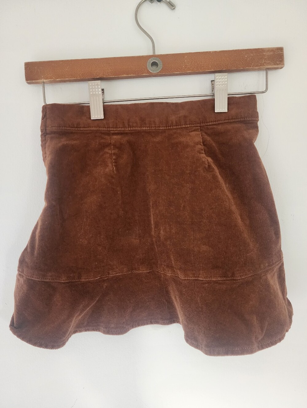 Crewcut Girls Brown Corduroy Ruffle Hem Skirt With Side Zip - Size 6/7